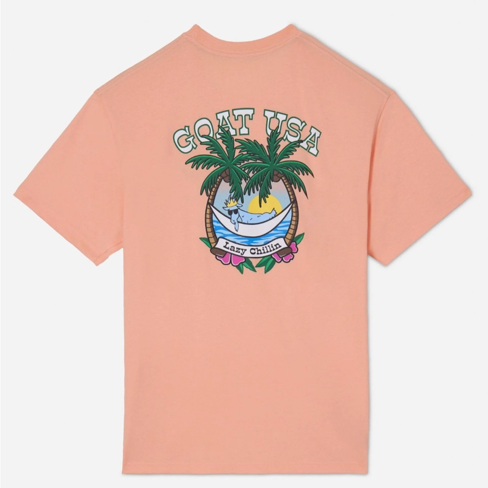 GOAT USA Peach Lazy Chillin' T-Shirt, M